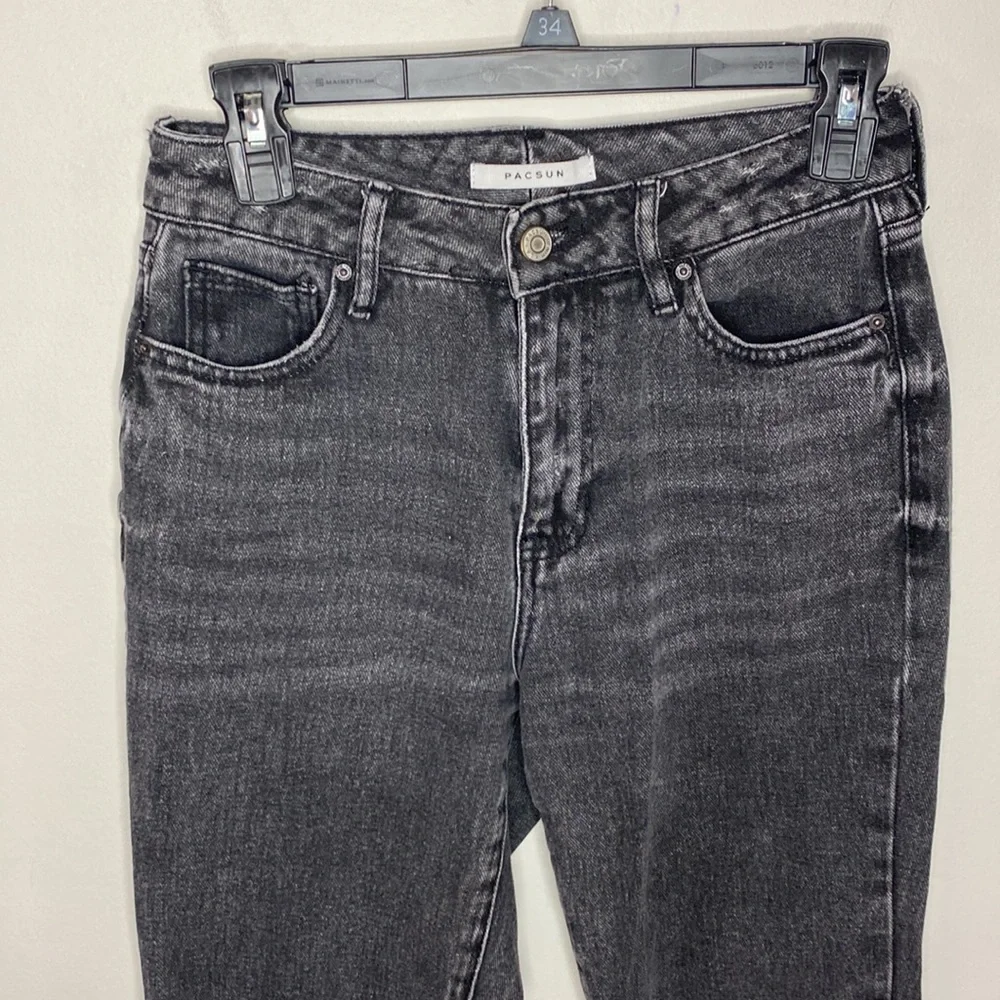 PacSun Washed Black Mom Distressed Jeans size 25